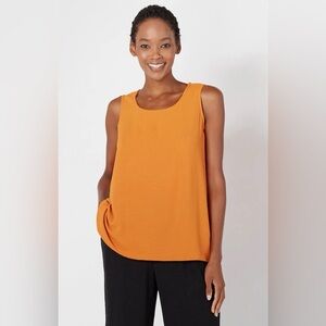 Lightweight Orange Scoop-Neck Tank Top